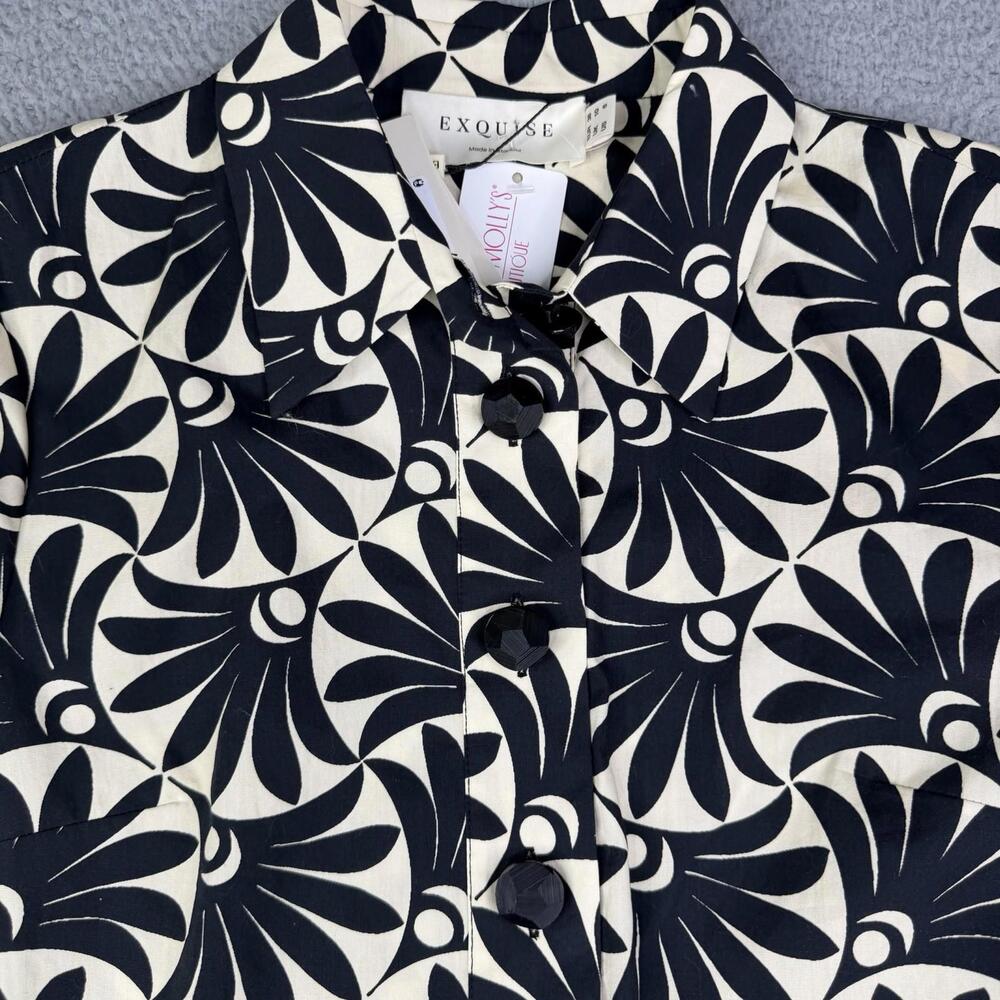 EXQUISE Anthropologie Tobie Mini Shirt Dress Waterlily Print Women's 38 - Picture 2 of 15